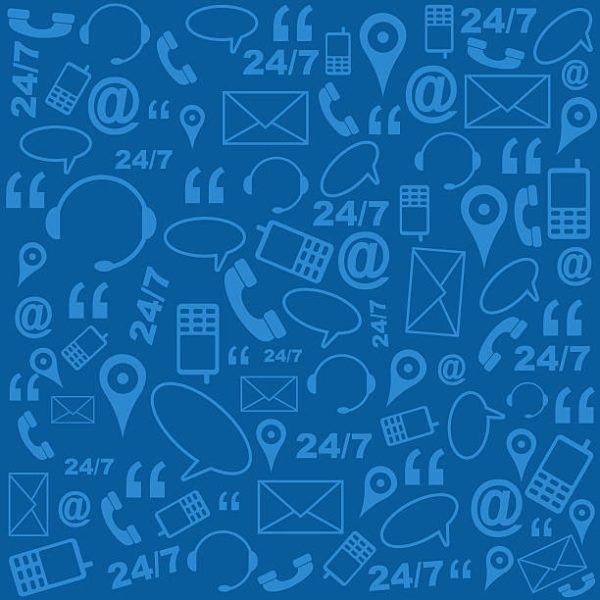 Abstract background with different contact us elements.
